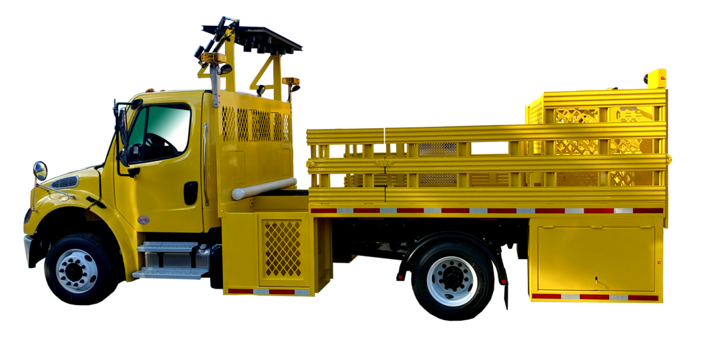 Iso Side View Of Yellow Concord Road Equipment Work Zone Truck